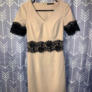 Cream/Black Lace Dress